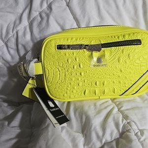 Tote&Carry Neon Yellow Crocodile mini bag